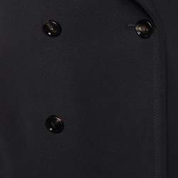 Pre Owned Bottega Veneta Black Wool Blend Double Breasted Coat S