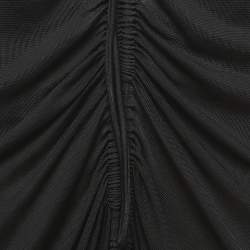 Bottega Veneta Black Mesh Drawstring Detail Dress S