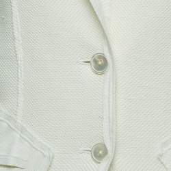 Bottega Veneta Off-White Perforated Cotton Single Breasted Jacket M