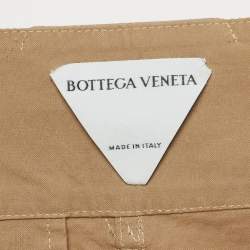 Pre Owned Bottega Veneta Beige Cotton Belted Midi Skirt S