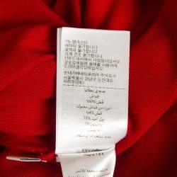 Bottega Veneta Red Contrast Knit Collar Piqué Knit Polo T-Shirt XS