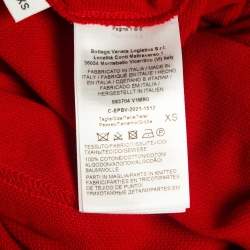Bottega Veneta Red Contrast Knit Collar Piqué Knit Polo T-Shirt XS
