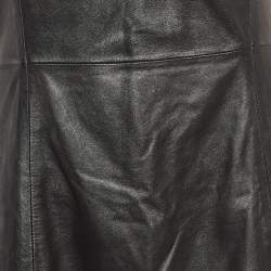 Bottega Veneta Black Leather Sleeveless Midi Dress M