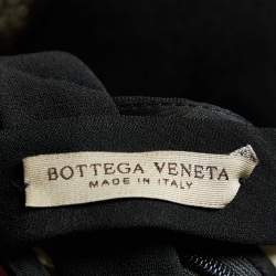 Bottega Veneta Black Lace Trim Crepe Sheer Cut-Out Gown M