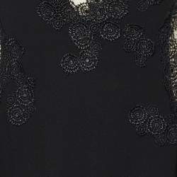 Bottega Veneta Black Lace Trim Crepe Sheer Cut-Out Gown M