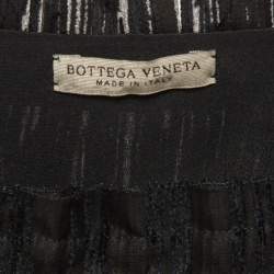 Pre Owned Bottega Veneta Black Silk Blend Pleated Lace Trim Midi Dress L
