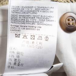 Pre Owned Bottega Veneta Cream Tweed Straight Leg Trousers S