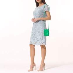 Pre Owned Bottega Veneta Green Intrecciato Leather Mini Cassette Bucket Bag