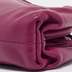 Pre Owned Bottega Veneta Purple Leather Mini The Pouch Bag