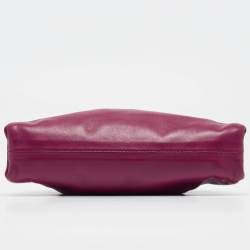 Pre Owned Bottega Veneta Purple Leather Mini The Pouch Bag