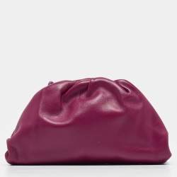 Pre Owned Bottega Veneta Purple Leather Mini The Pouch Bag