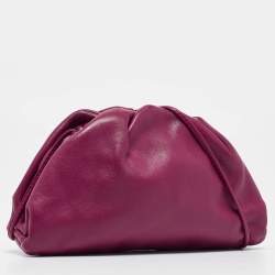 Pre Owned Bottega Veneta Purple Leather Mini The Pouch Bag