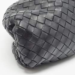 Pre Owned Bottega Veneta Black Intrecciato Leather Classic Pouch
