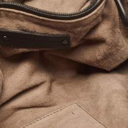 Pre Owned Bottega Veneta Dark Brown Intrecciato Leather Nodini Crossbody Bag