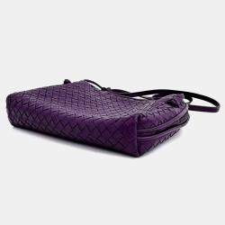 Bottega Veneta Purple Intrecciato Leather Nodini Crossbody Bag