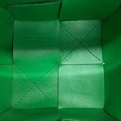 Bottega Veneta Green Leather Cassette Bucket Bag