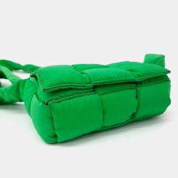 Pre Owned Bottega Veneta Green Candy Padded Cassette Bag