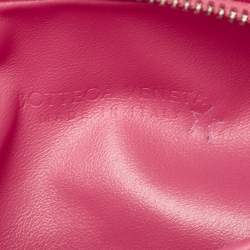Pre Owned Bottega Veneta Pink Intrecciato Leather Mini Jodie Hobo