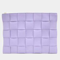 Bottega Veneta Purple Leather Clutch 