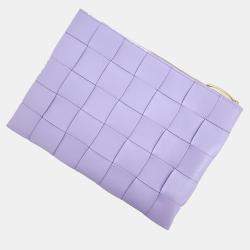 Bottega Veneta Purple Leather Clutch 