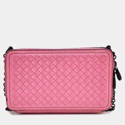 Bottega Veneta Pink Intrecciato Leather Camera Bag