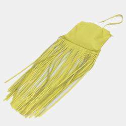 Pre Owned Bottega Veneta Yellow Nappa The Fringe Shoulder Bag