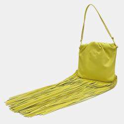 Pre Owned Bottega Veneta Yellow Nappa The Fringe Shoulder Bag