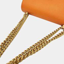 Bottega Veneta Orange Leather Medium BV Angle Shoulder Bag 