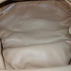 Pre Owned Bottega Veneta Beige Leather Belt Chain Pouch