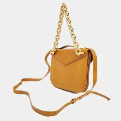 Pre Owned Bottega Veneta Orange Leather Mount Shoulder Bag