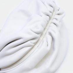 Pre Owned Bottega Veneta White Leather Belt Chain Bag