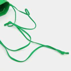 Pre Owned حقيبة دلو بوتيغا فينيتا كاسيت جلد منسوج أخضر