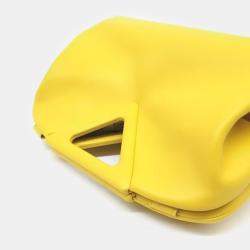 Pre Owned Bottega Veneta Yellow Leather Point Top Handle Bag