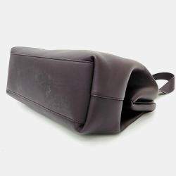 Bottega Veneta Brown Leather Point Medium Top Handle Bag