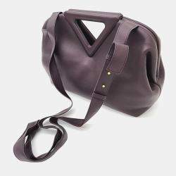 Bottega Veneta Brown Leather Point Medium Top Handle Bag
