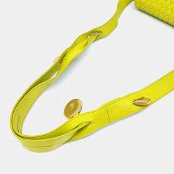 Bottega Veneta Yellow Nappa Intrecciato The Fold Crossbody Bag