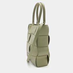 Bottega Veneta Green Leather Mini Cassette Tote Bag