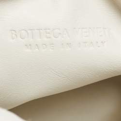 Pre Owned Bottega Veneta White Intrecciato Leather Mini BV Jodie Hobo