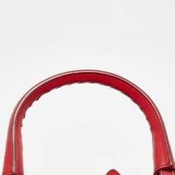 مملوكة مسبقًا Bottega Veneta Red Intrecciato Leather Pushlock Flap Satchel