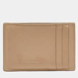 Bottega Veneta Cream Intrecciato Leather Cassette Flat Card Holder