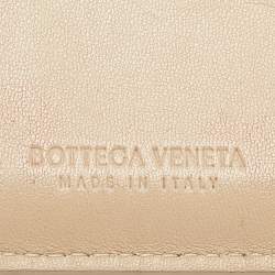 Bottega Veneta Cream Intrecciato Leather Cassette Flat Card Holder