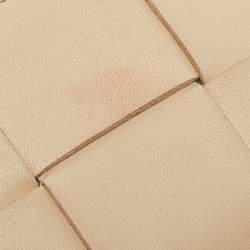 Bottega Veneta Cream Intrecciato Leather Cassette Flat Card Holder