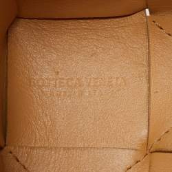 Pre Owned Bottega Veneta Beige Intreccio Leather Mini Cassette Bucket Bag