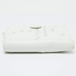 Bottega Veneta Off White Intrecciato Leather Compact Wallet