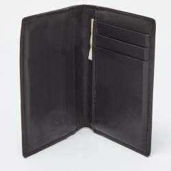 Pre Owned Bottega Veneta Brown Intrecciato Leather Business Card Case