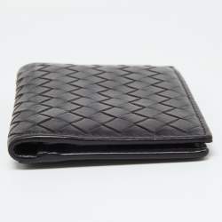 Pre Owned Bottega Veneta Brown Intrecciato Leather Business Card Case