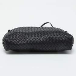 Pre Owned Bottega Veneta Black Intrecciato Nappa Leather Nodini Crossbody Bag