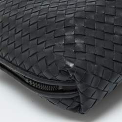 Pre Owned Bottega Veneta Black Intrecciato Nappa Leather Nodini Crossbody Bag