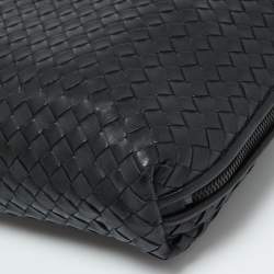 Pre Owned Bottega Veneta Black Intrecciato Nappa Leather Nodini Crossbody Bag