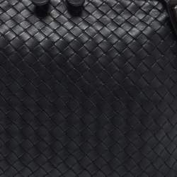 Pre Owned Bottega Veneta Black Intrecciato Nappa Leather Nodini Crossbody Bag